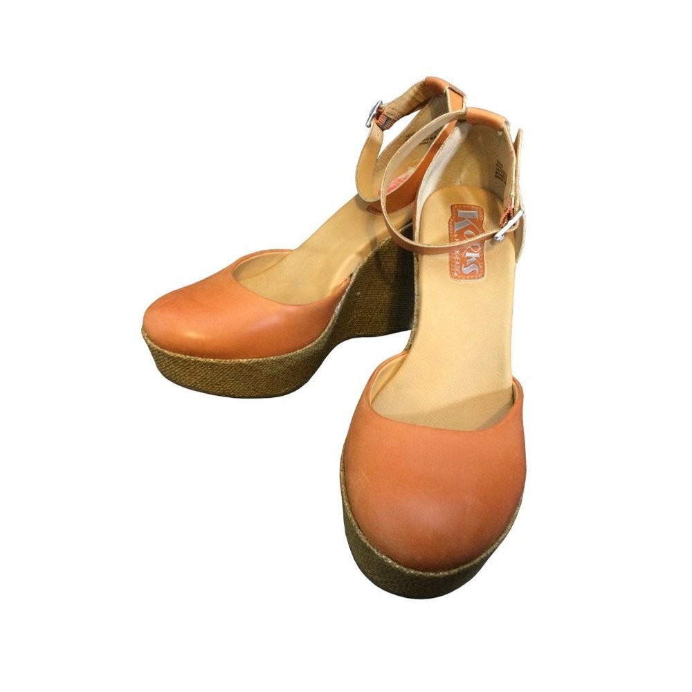 Korks by Kork Ease Women Shoes Wedge Platform Espadrille Heels Orange Size 10/42
